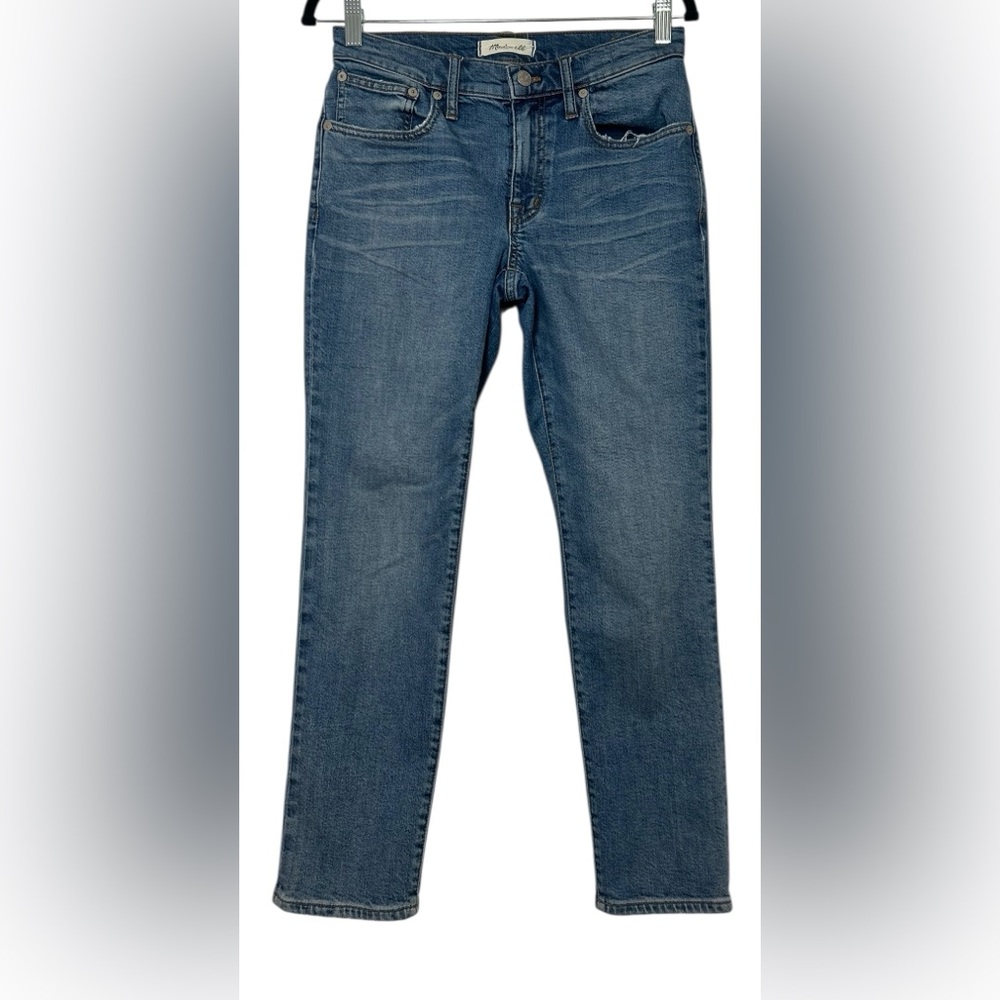 Madewell The Slim Boyjean Women’s 24 Medium Wash High Rise Crop Blue Denim Jeans